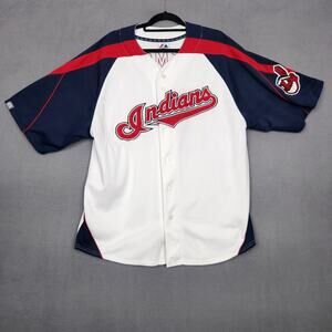 Cleveland Indians Jersey Mens XL White MLB Baseball Sizemore 24 Majestic Wahoo